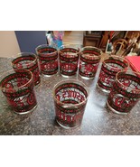 Vtg Houze Season&#39;s Greetings Christmas Holiday Gold Rim Barware Glasses ... - $1,202.06 MXN