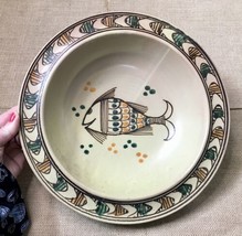 Vintage Italian Sasso Art Pottery Bowl Hand Painted Fish One Of A Kind - $178.20