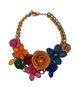 Deep Rainbow Rose Chunky Collar Necklace - €47,75 EUR