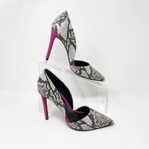 Aldo Womens Black Gray Reptile print Leather Pink Heel Stiletto Size 6.5 - £22.11 GBP