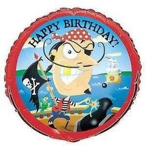 Gold Tooth Pirate Happy Birthday Balloon - $1.37