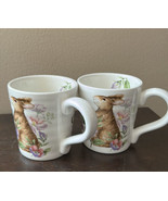 Maxcera Coffee Mugs Set Of 2 Cups New Easter Bunny Floral Spring Pattern - £27.51 GBP