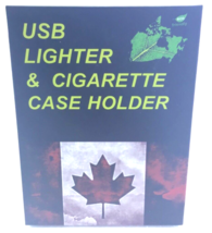 New USB Lighter &amp; Cigarette Case Holder Canadian Designs - Rechargeable ... - $28.94