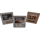Wooden Picture Frames Lot of 3 by Horizon Group USA XO YOU+ME HELLO - £5.49 GBP