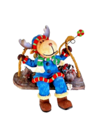 Reindeer on Swing Gifts Birdhouse Holiday Christmas - £15.50 GBP