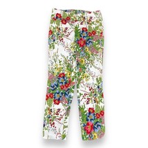 Soft Surroundings In Bloom White Floral Pull On Womens Stretch Ankle Pan... - £22.23 GBP