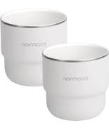 Normcore Espresso Cups Set 2, 7oz Double Wall Ceramic-Coated Tumbler, White - $350.61 MXN