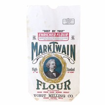 Antique Vintage Mark Twain Flour Sack Bag Voigt Milling 25 Lbs. - £37.09 GBP