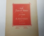 Turkish Rondo for the Pianoforte by R. Krentlin Sheet Music 1938 - £6.47 GBP