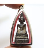 PHRA LAOS BUDDHA CHIANGROONG AMULET PENDANT BLESS 1940s LUCKY HAPPY HEAL... - $179.99