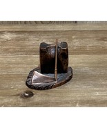 COPPER VINTAGE HM TOWER OF LONDON WOOD BLOCK WITH AXE - £14.69 GBP