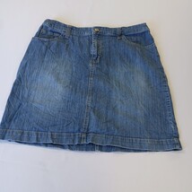 Merona RN#17730 Women's Blue Cotton Blend Stretch Denim Skirt Size 12 Waist 32" image 9
