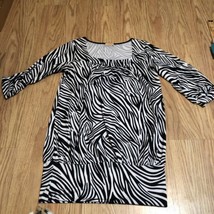 Astra by cres song usa long tunic top animal print square neck Quarter S... - £7.16 GBP