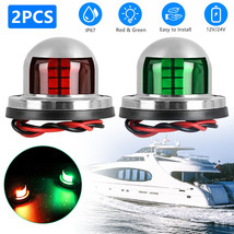 2PCS LED Bow Navigation Lights For Marine Boat Yacht Pontoon 12V Stainless Steel - £19.81 GBP