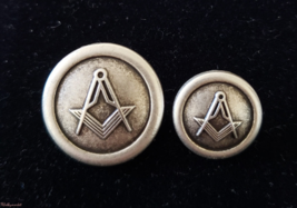 Blazer Jacket buttons circular S&amp;C silver plated Masonic Fremasonry - $30.50