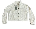 ASOS NWT Jean Trucker Jacket Cropped White Cream Denim Women SMALL NEW - $29.69