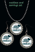 this girl loves her philadelphia eagles earrings &amp; necklace set great gift - £6.76 GBP