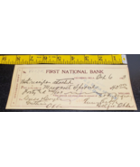 1903 First National Bank canceled check-Tecumseh Oklahoma-Customer&#39;s Draft - £13.26 GBP