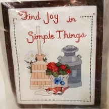 Simple Things Country Cross Stitch Kit Charmin Janlynn Milk Can Cat Flowers VTG - £15.94 GBP