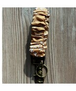 Silky Scrunchie Wristlet Keychain Bag Purse Charm Bronze White Bandana P... - $272.74 MXN