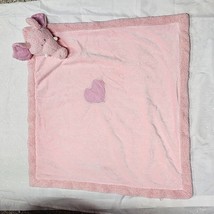 Baby GANZ Lovey Security Blanket Pink Elephant plush red Gingham Accents Sherpa - $49.49