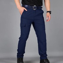 Men Summer Outdoor Quick Dry Cargo Pants Thin Stretch Overalls Loose Multi-pocke - £95.52 GBP