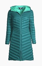 New Lands&#39; End Women&#39;s Hooded Ultralight Packable Long Down Coat Blue Va... - £112.76 GBP