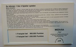 Medusa Pinball Machine Instruction Game Score Card 1980 Germany Text NOS   - $21.38