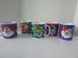 5 Ceramic Looney Tunes Coffee Mugs Bugs Bunny Taz Daffy Duck Warner 1993/94 - £15.54 GBP