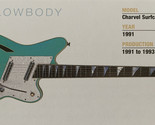 1991 Charvel Surfcaster Hollow Body Guitar Fridge Magnet 5.25&quot;x2.75&quot; NEW - $3.84
