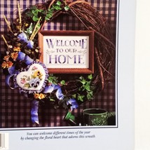 Heartfelt Welcome Pansy Flowers Cross Stitch Lites Leaflet Leisure Arts 83047 - $14.84