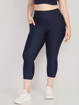 Old Navy PowerSoft Crop Leggings Womens XL Tall Navy Blue Pockets Go Dry NEW - £17.30 GBP