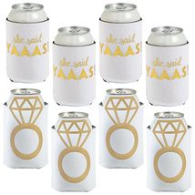 Bridal &amp; Bachelorette Party Supplies - White and Gold She Said Yaaas &amp; D... - £14.14 GBP