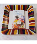 Pampered Chef Simple Additions Striped Small Square  #2017 Plate Dish 7” - $13.63 CAD