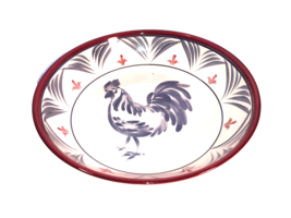 Red &amp; Blue Williams Sonoma Rooster Pasta Set - 1 Large Bowl and 4 Pasta Bowls - £354.88 GBP
