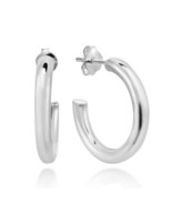 Stylish 20mm Chunky Open Hoops of Sterling Silver Earrings - £10.73 GBP