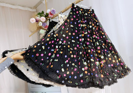 A-line Layered Tulle Skirt Holiday Outfit Women Plus Size Puffy Tutu Skirts image 11