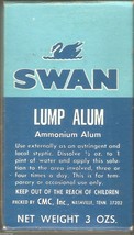 Vintage SWAN LUMP ALUM 023 &amp; Cardboard Box 1960s 3oz 1/2 full CMC Inc. N... - $18.32