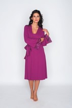 WOMEN LOUNGE SET Long Sleeve Belted Robe Gown Set European Nightgown Wom... - £86.36 GBP