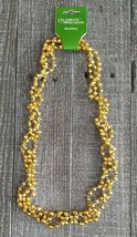 Costume Jewelry Necklace Strand Gold Metallic Beaded Celebrate the Seaso... - £29.63 GBP