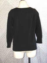 American Living Women&#39;s Black Buckle Collar Boat Neck Ribbed Sweater Size Large - £15.01 GBP