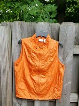 Chico&#39;s Zenergy 1 US Size 8 Orange Vest Sleeveless Jacket Full Zip - £11.25 GBP