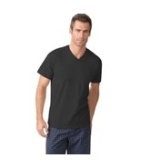 Alfani Men&#39;s V-Neck Undershirt Combed Cotton in Black-Size Small - $240.15 MXN