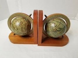 Vintage Old World Map Spinning Rotating Globes Hong Kong Wood - £27.24 GBP