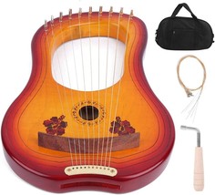 Vbest life Harp 10 String Instrument Maple Wooden Harp with Tuning Hammer for - £89.31 GBP