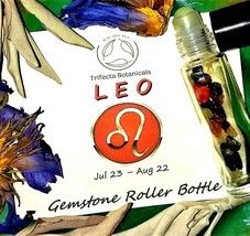 LEO Zodiac Roller Bottle Crystal Set for Essential Oil Astrology Wicca Gift - £8.17 GBP