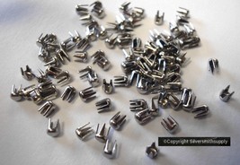 100 5SS 2mm OD Prong Settings 4 prongs Round Pearl Cabochon Rhinestone FPS145 - £3.12 GBP