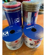 4 Roll&#39;s 4th of July Decorative Mesh Ribbon America Patriotic Red White ... - $13.99