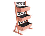 NEW Leaf Pattern 3 Tier Vertical Planter wood &amp; metal 45x27x19 in. out/i... - $34.95