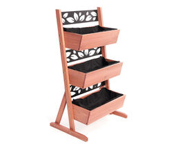 NEW Leaf Pattern 3 Tier Vertical Planter wood &amp; metal 45x27x19 in. out/indoor - £27.93 GBP